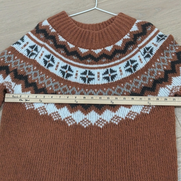 Aerie Fairisle sweater color canyon creek size medium small Fall Pumpkin - Picture 8 of 11